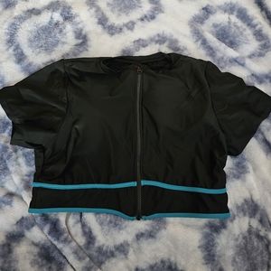 SOLD -- NWT Torrid Swim Crop Top And Rash Guard With Functional Zipper Size 2X
